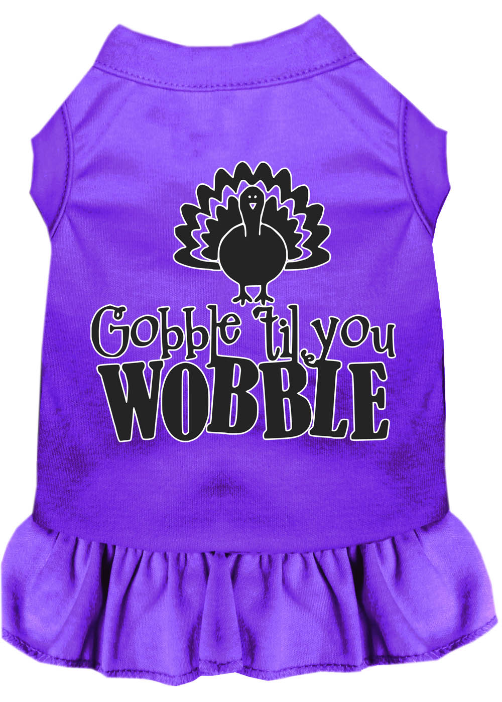 Gobble til You Wobble Screen Print Dog Dress Purple 4X